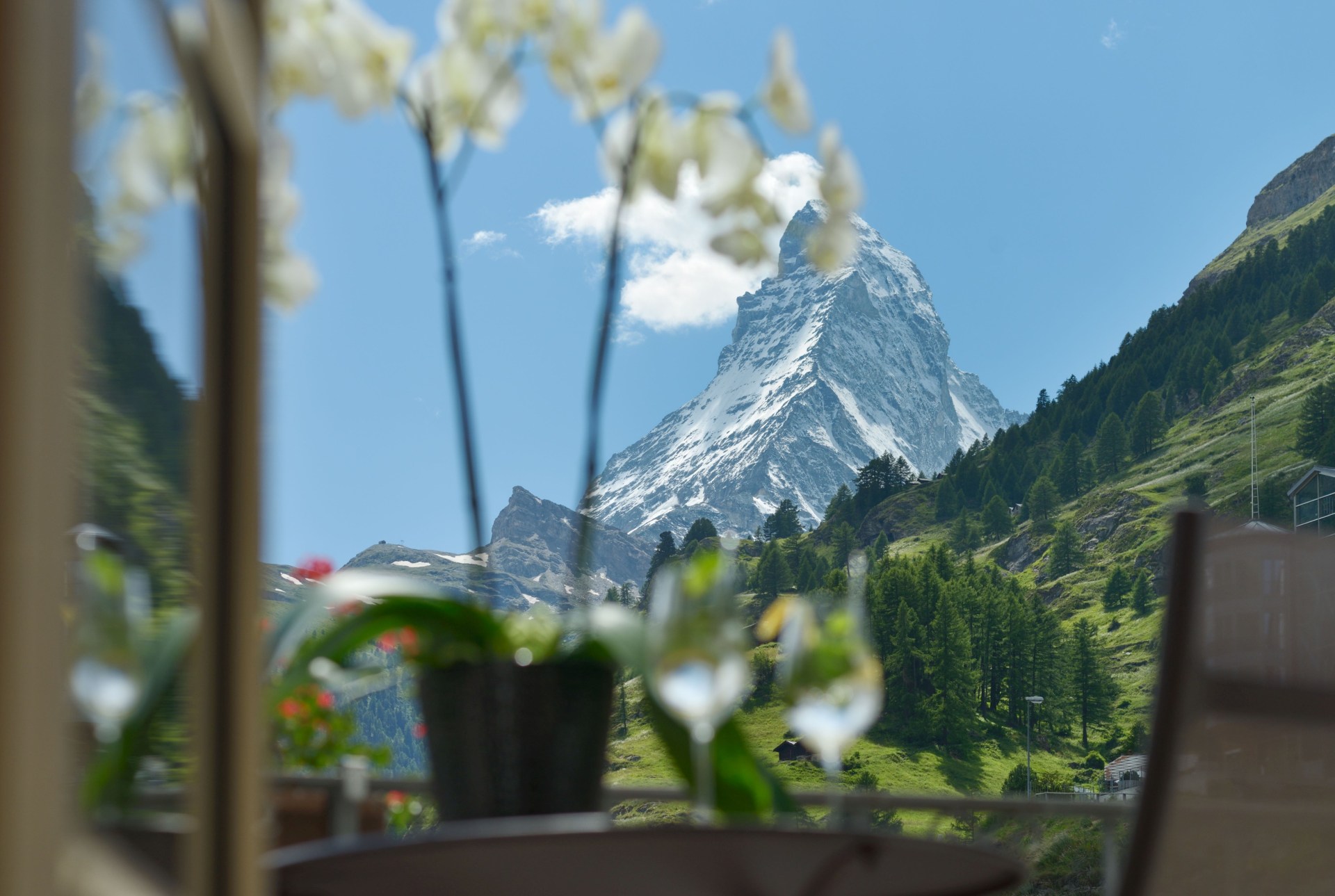 Blick von der Duplex Suite des Mont Cervin Palace