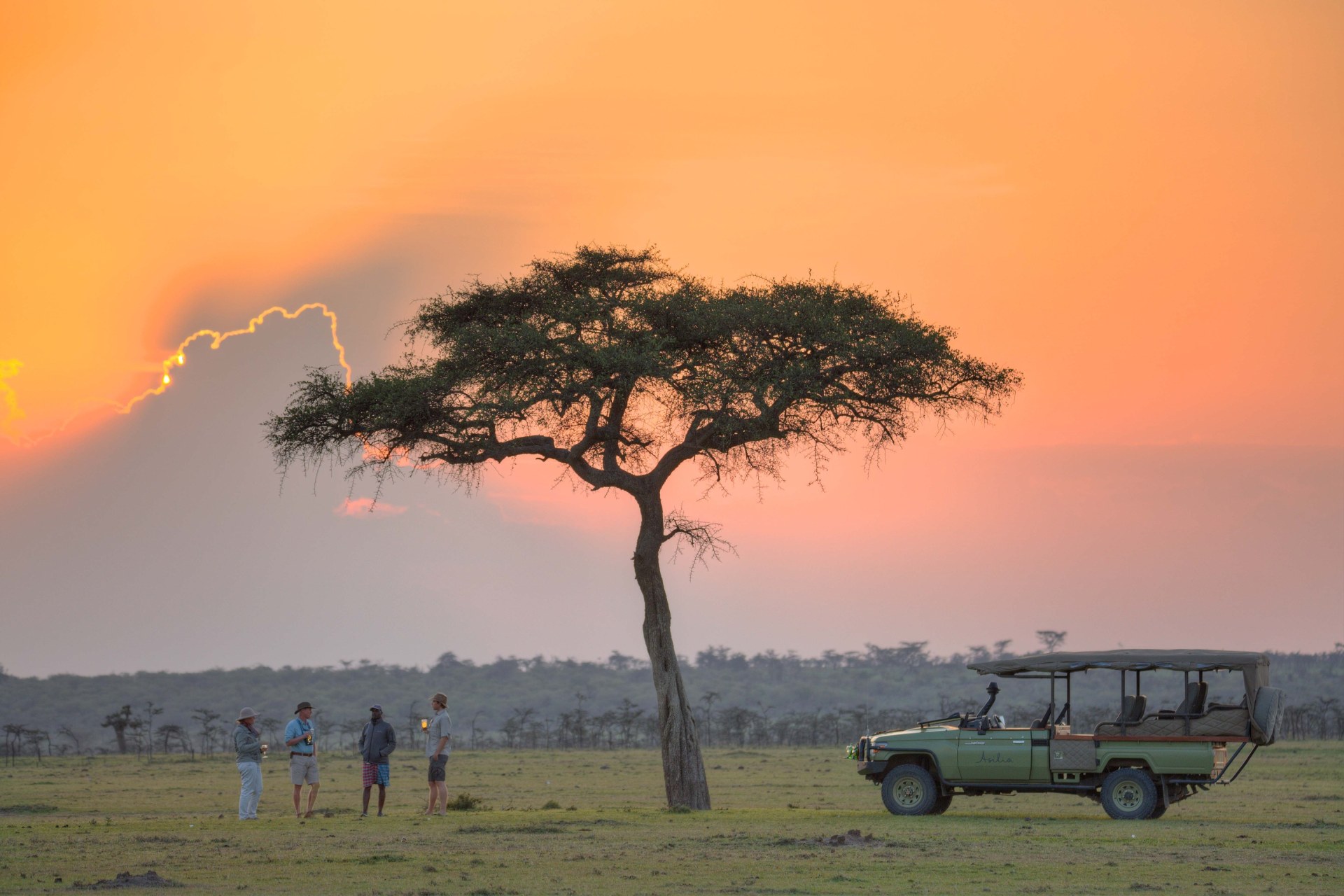 Sonnernuntergang in der Masai Mara