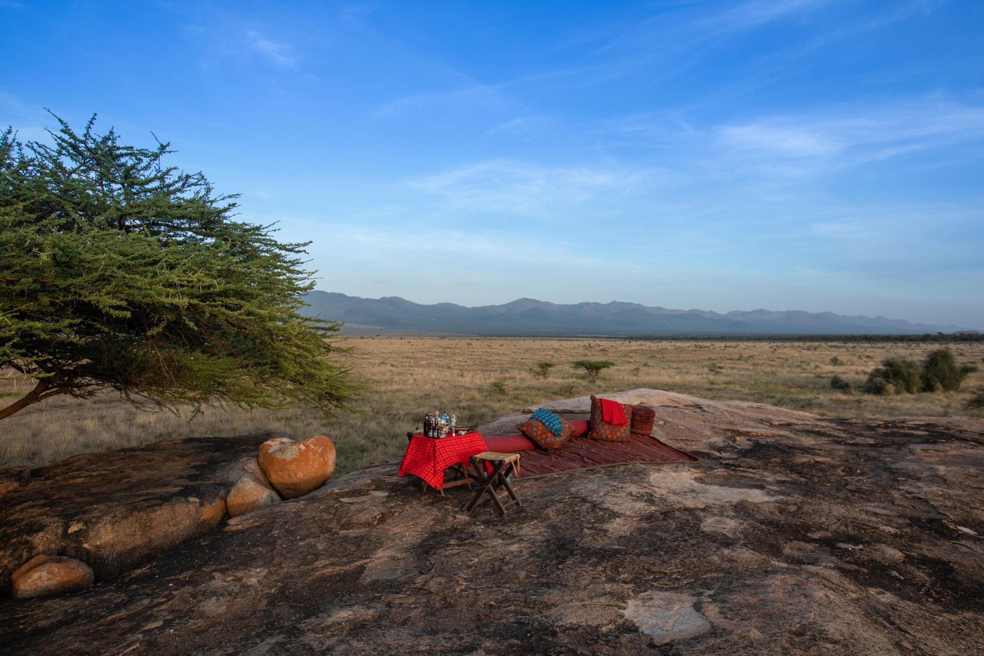 Busch Picknick nahe der ol Donyo Lodge