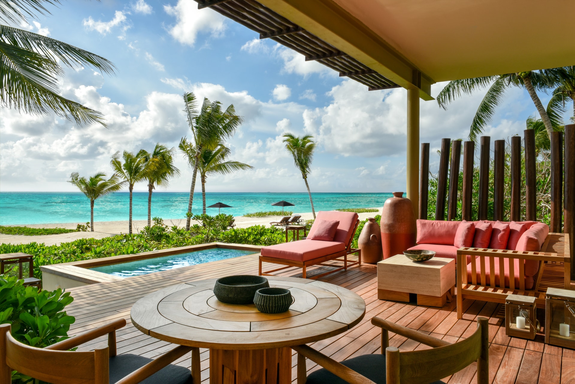 Beachfront Studio Terrasse