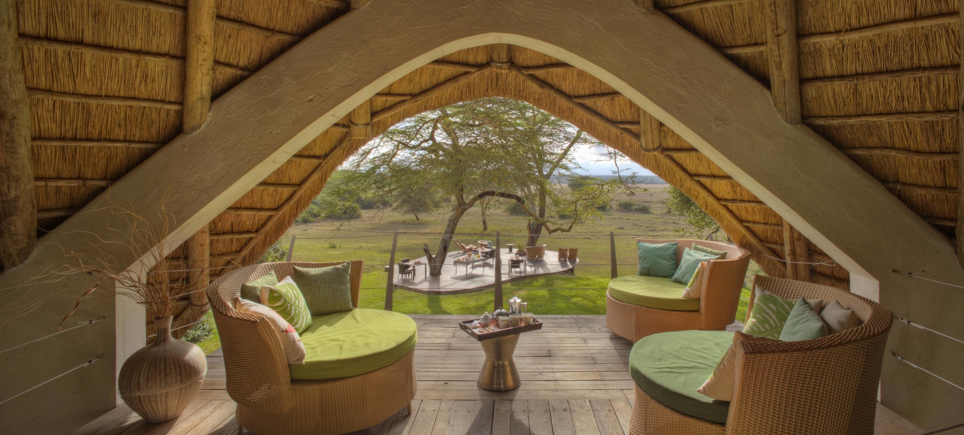 Ausblick aus dem Hauptbereich der Solio Lodge