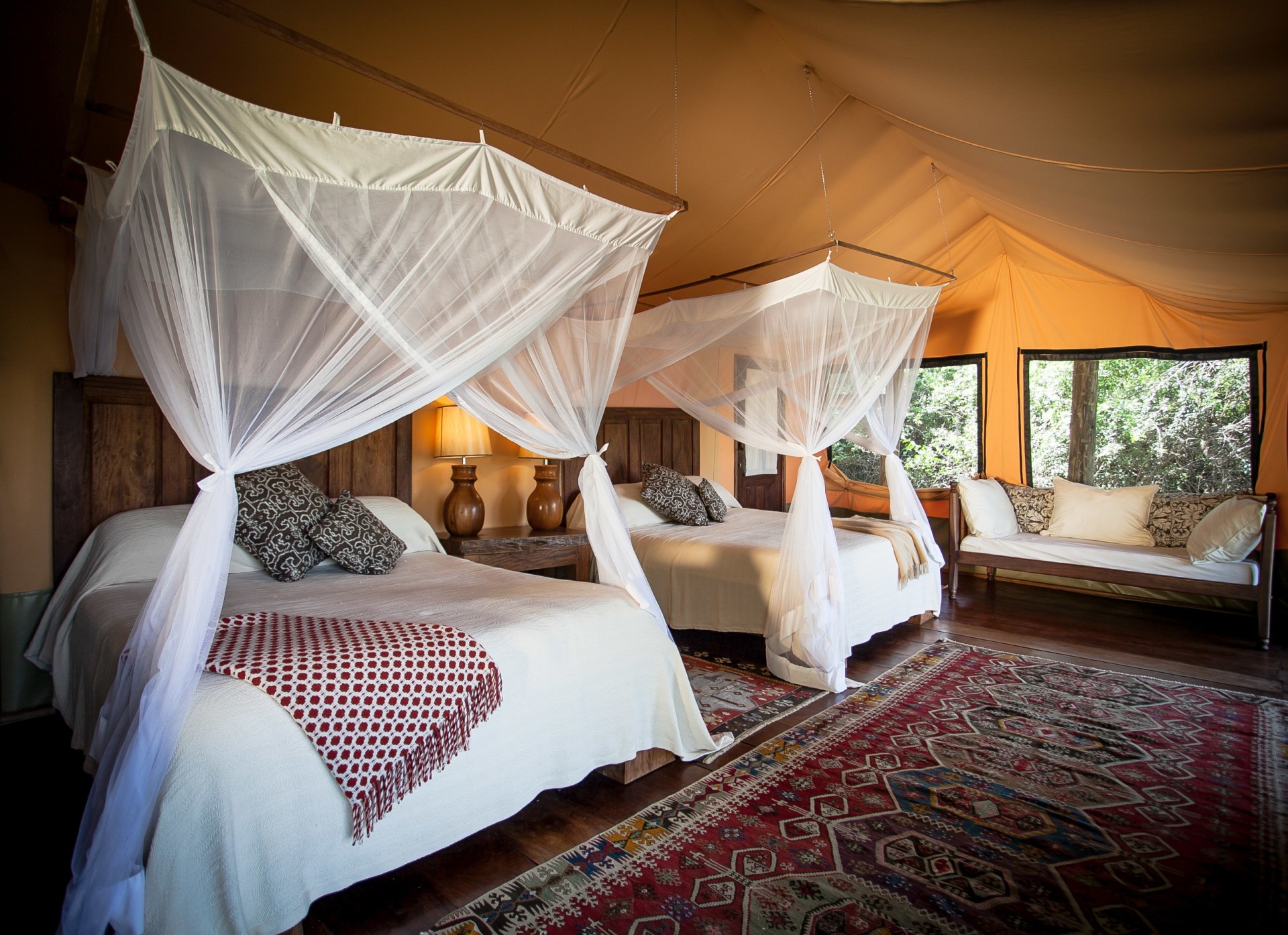 Zweibettzimmer der Semliki Safari Lodge