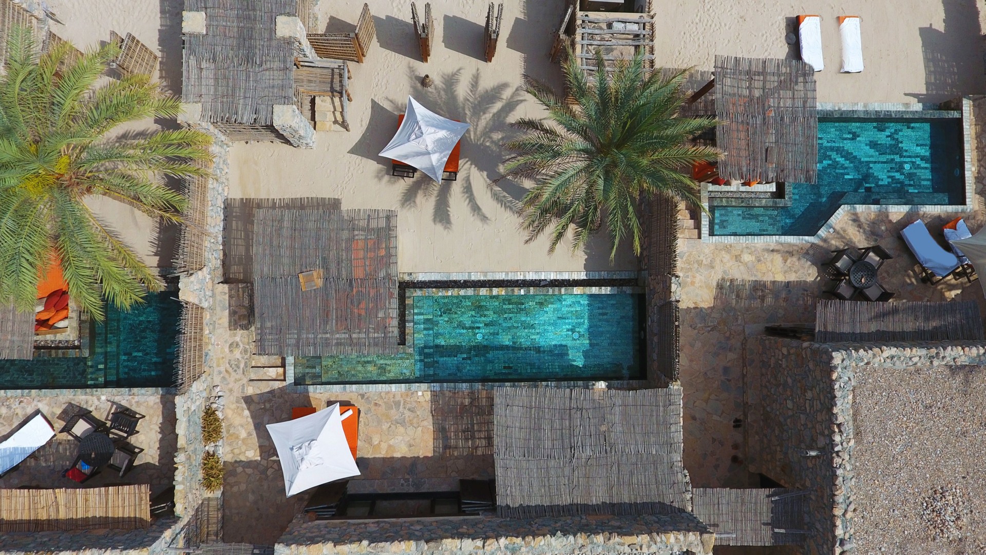 Luftaufnahme der Pool Villa Suite