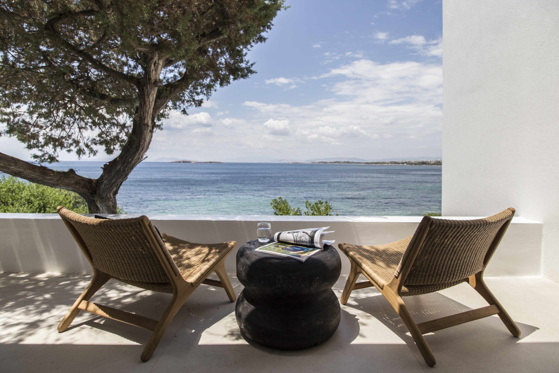 Terrasse mit Meerblick von der Villa des The Margi Athens