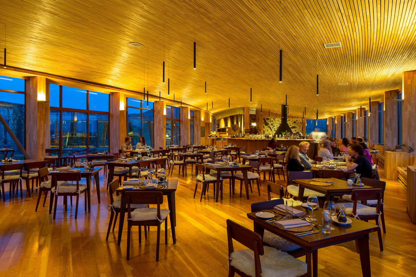 Innenansicht des Restaurants des Tierra Patagonia