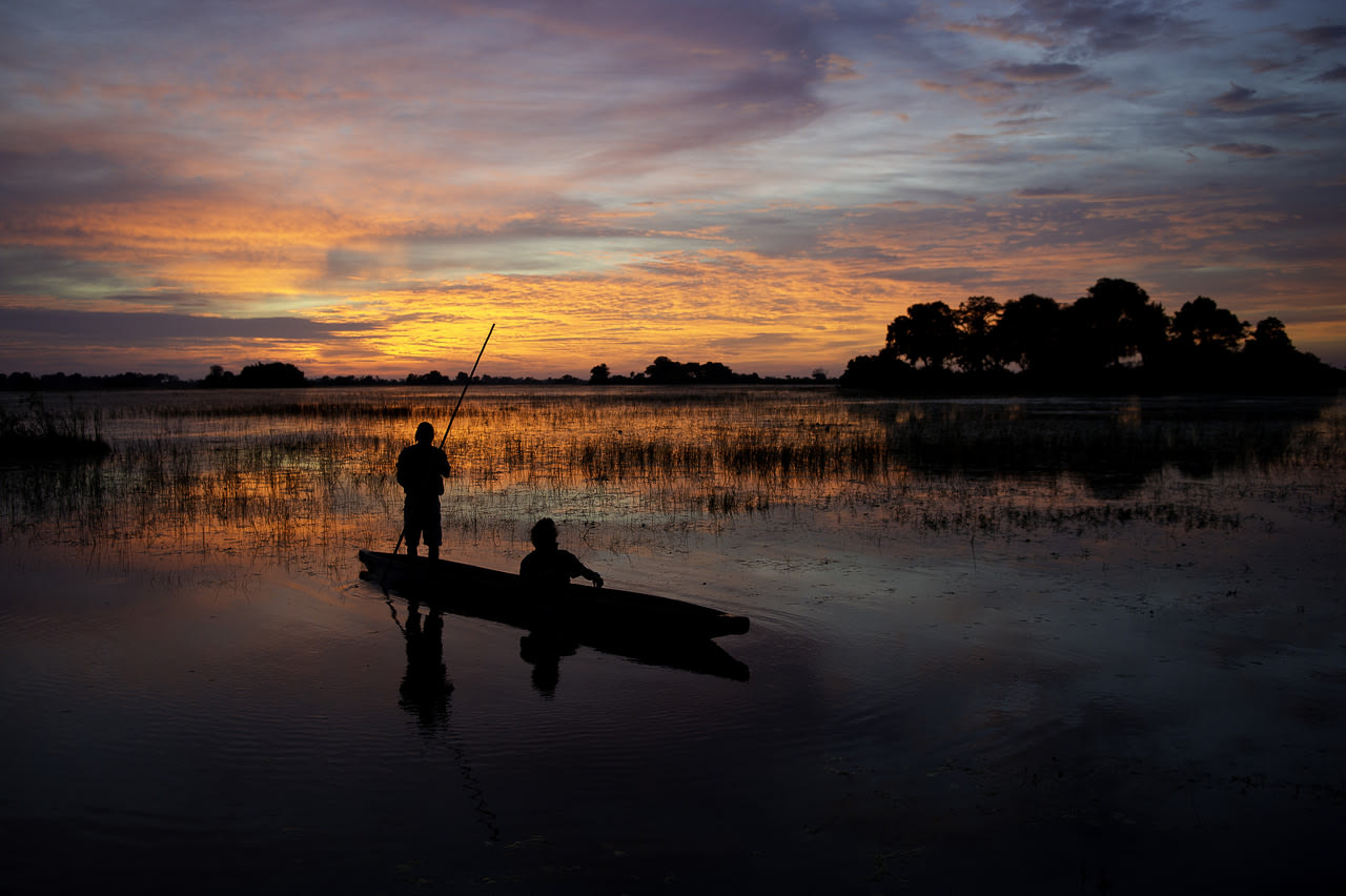 Kanufahren Okavango Delta Botswana