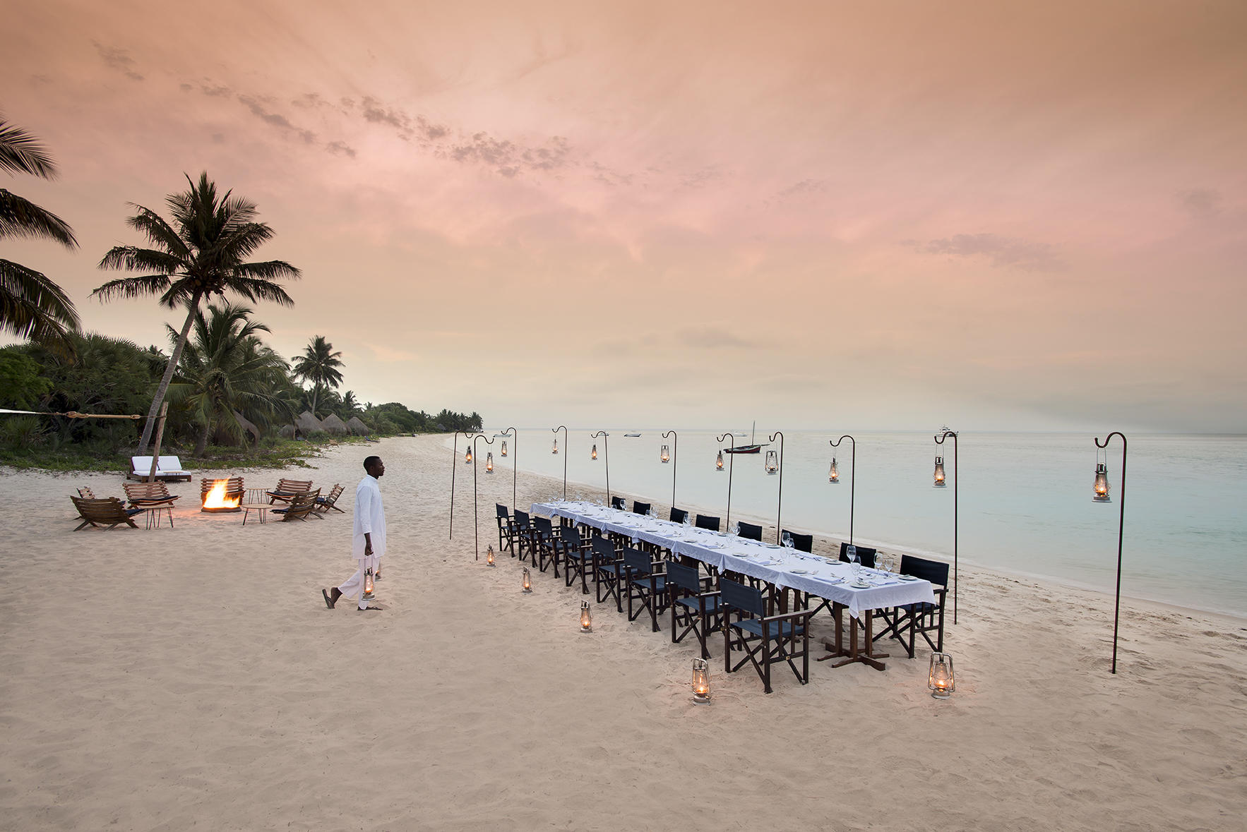 Gemeinschaftliches Abendessen im andBeyond Benguerra Island