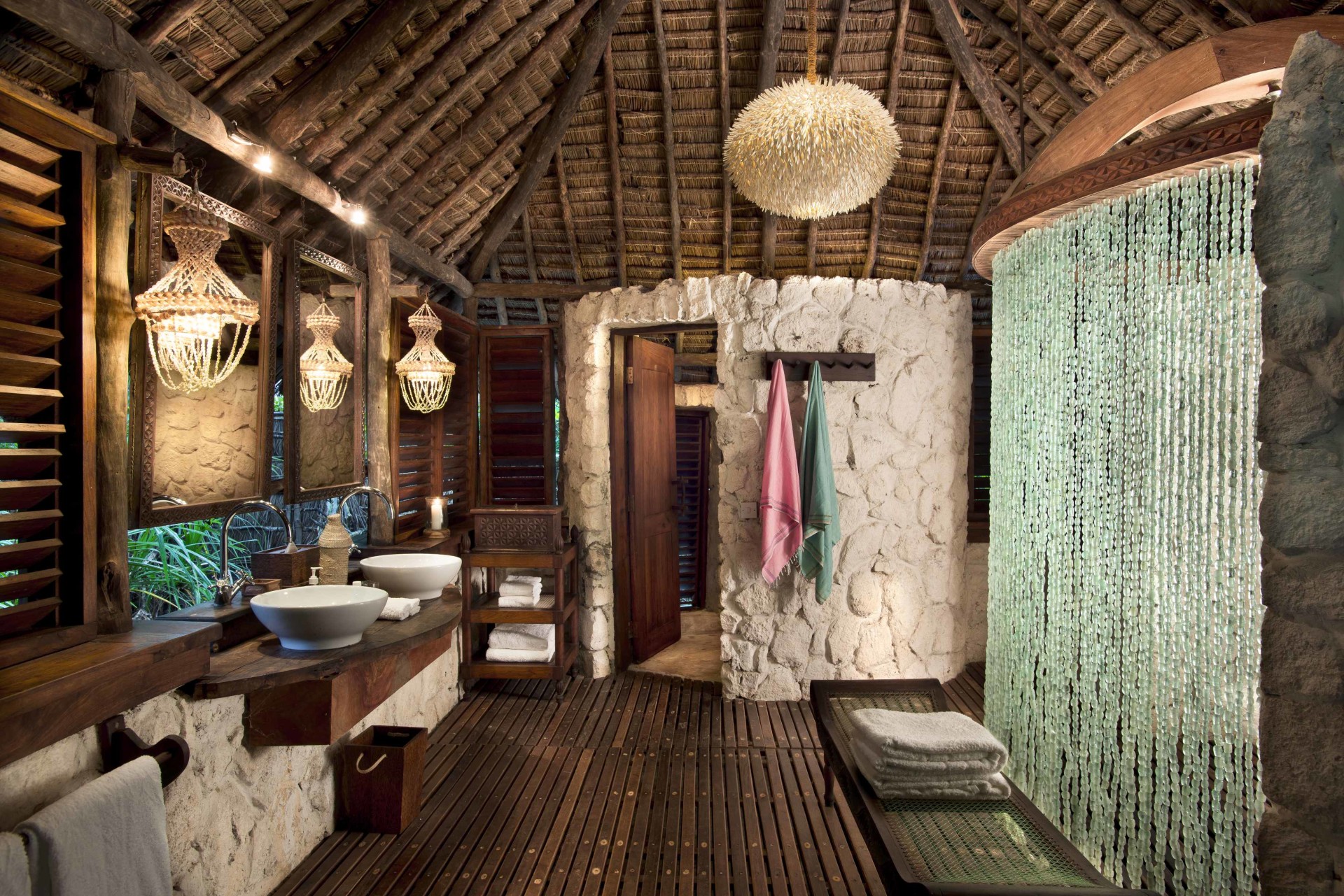 Badezimmer im andBeyond Mnemba Island