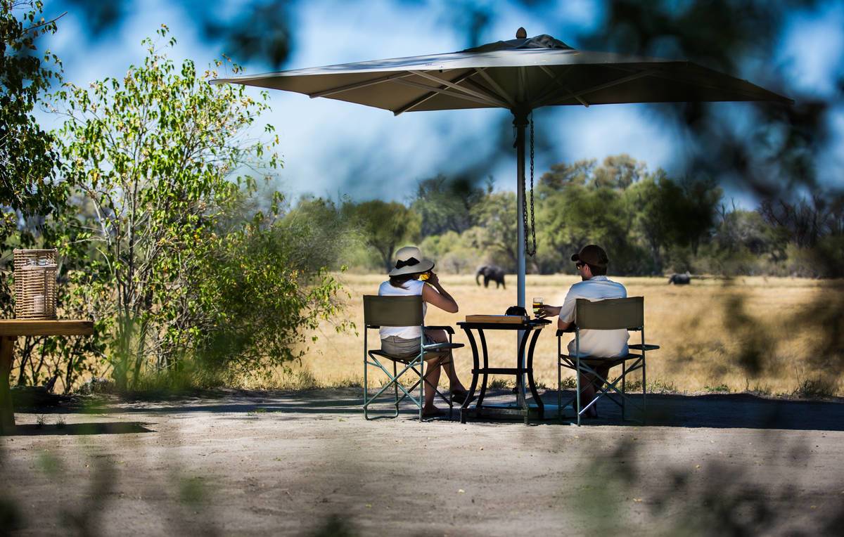 Aussicht von der Terrasse des Little Machaba Camp