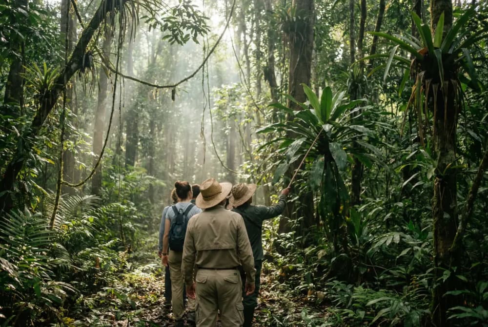 Gefuehrte Dschungelwanderung durch den dichten Amazonas-Regenwald bei Manaus — Amazonas Tour Brasilien