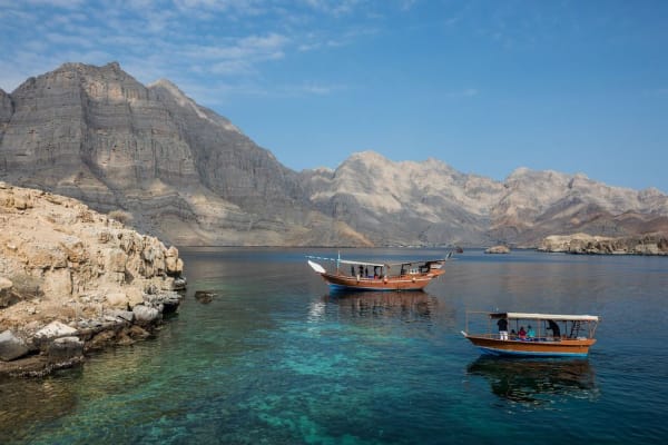 Dhow-Boote in Musandam