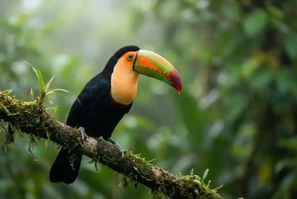 Regenbogentukan im kolumbianischen Nebelwald — Vogelbeobachtung Kolumbien