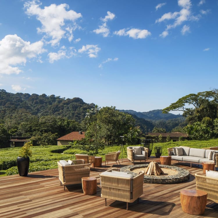 Aussenbereich mit Blick in den Nyungwe Nationalpark