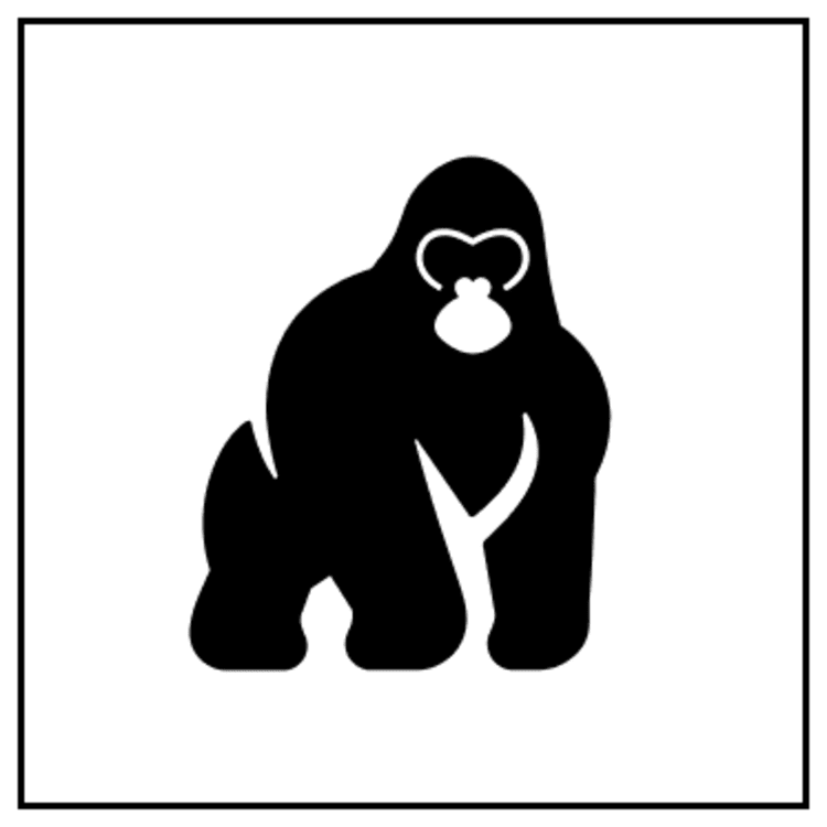 The Gorilla Memories logo consists of a stylized monkey.