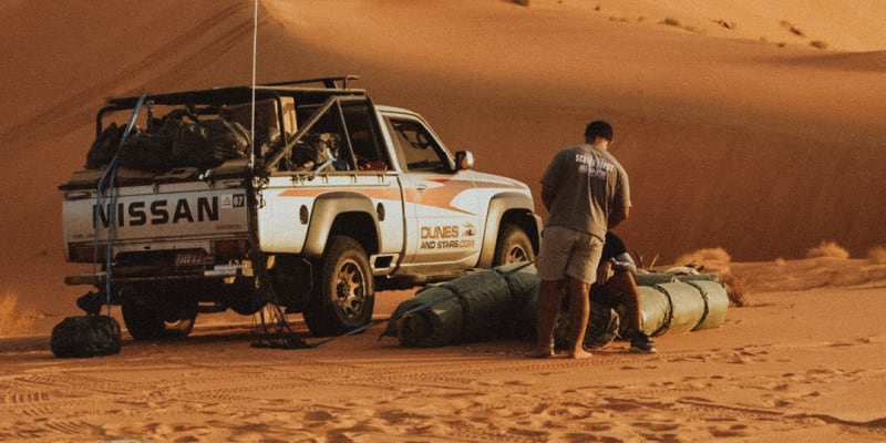 jeep parked in the desert