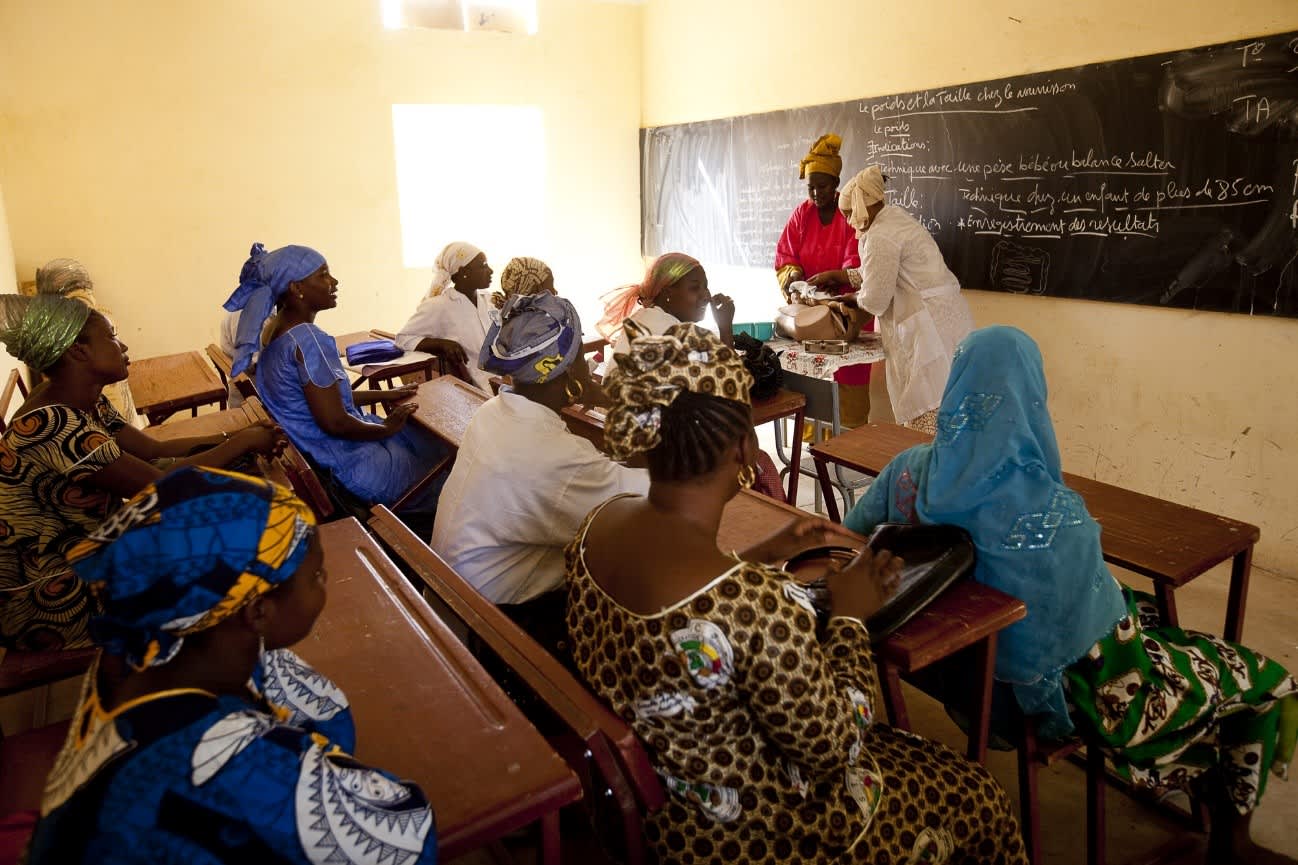 Nurses in classroom being trained