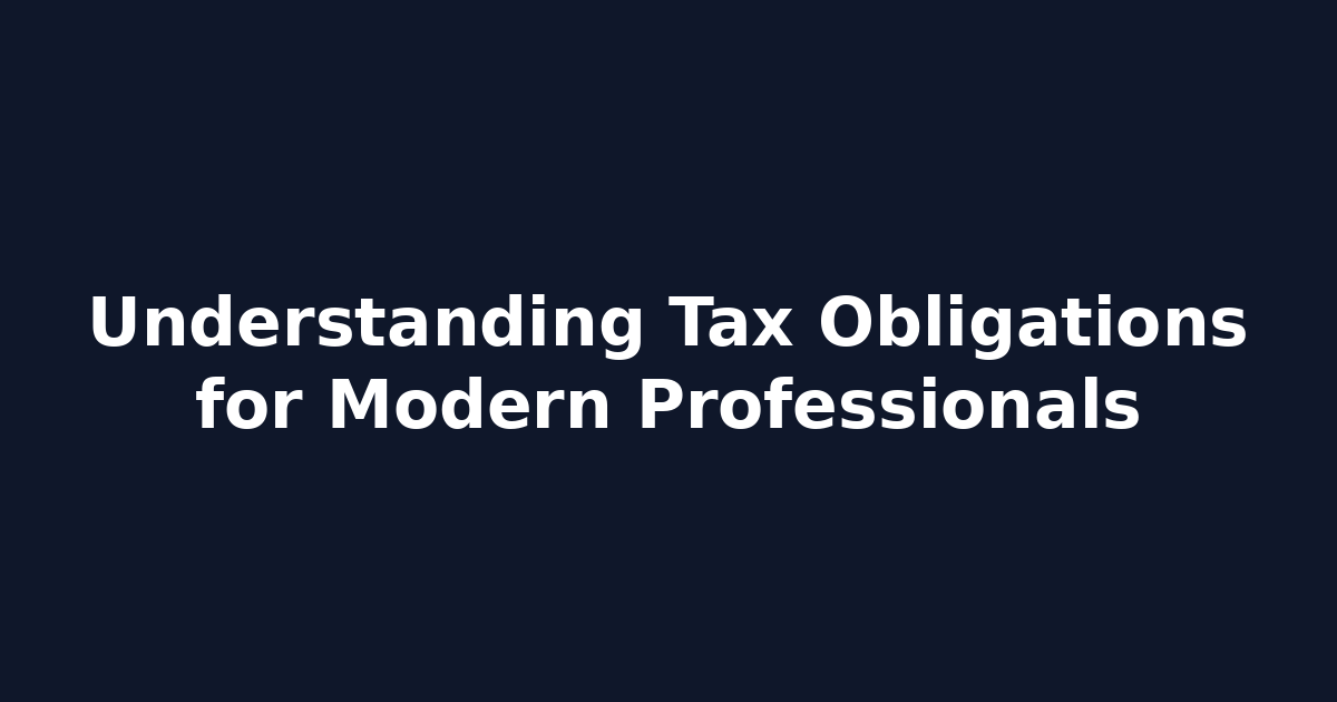 Understanding Tax Obligations for Modern Professionals