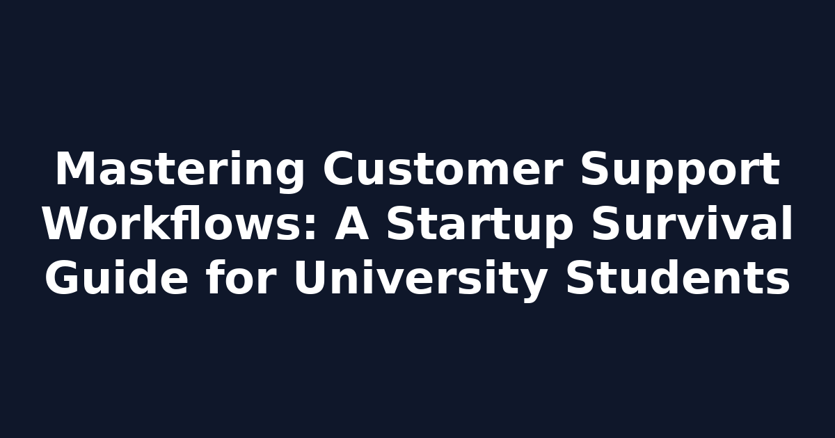 Mastering Customer Support Workflows: A Startup Survival Guide for University Students