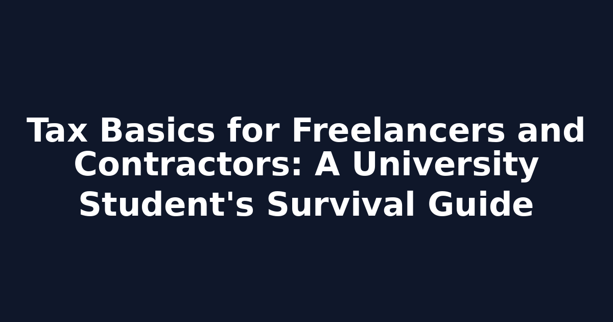 Tax Basics for Freelancers and Contractors: A University Student's Survival Guide
