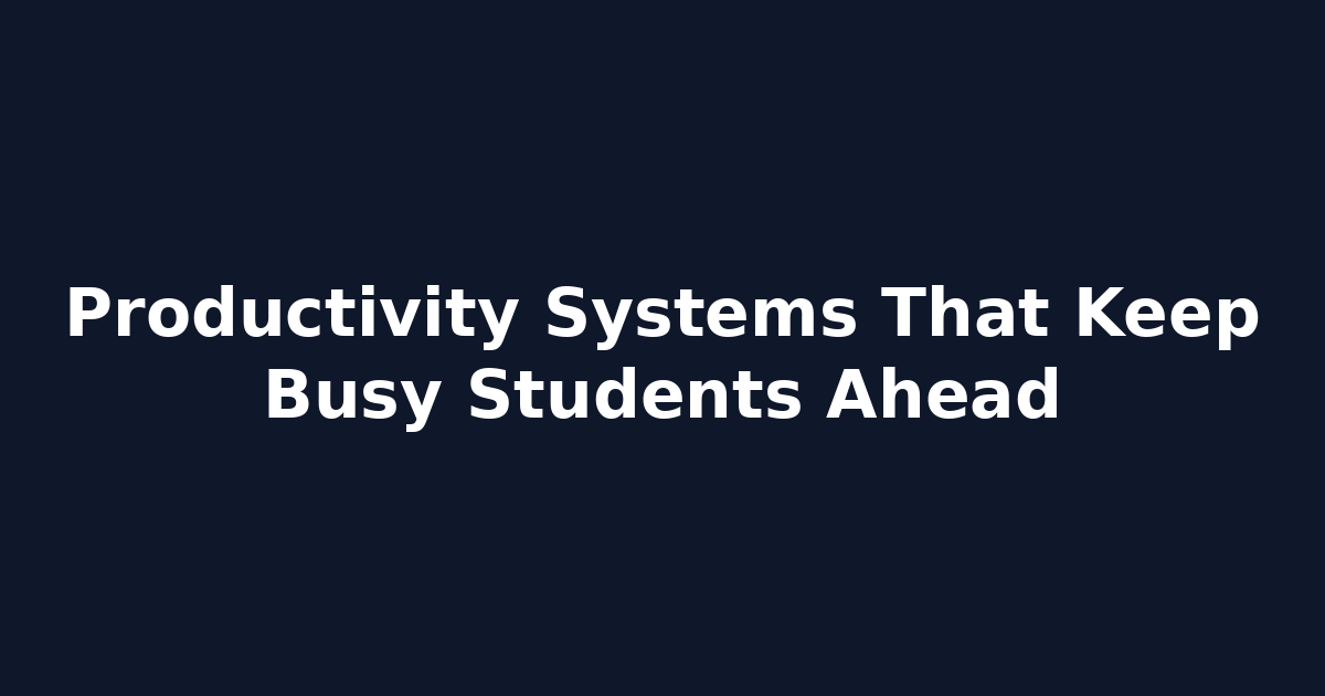 Productivity Systems That Keep Busy Students Ahead