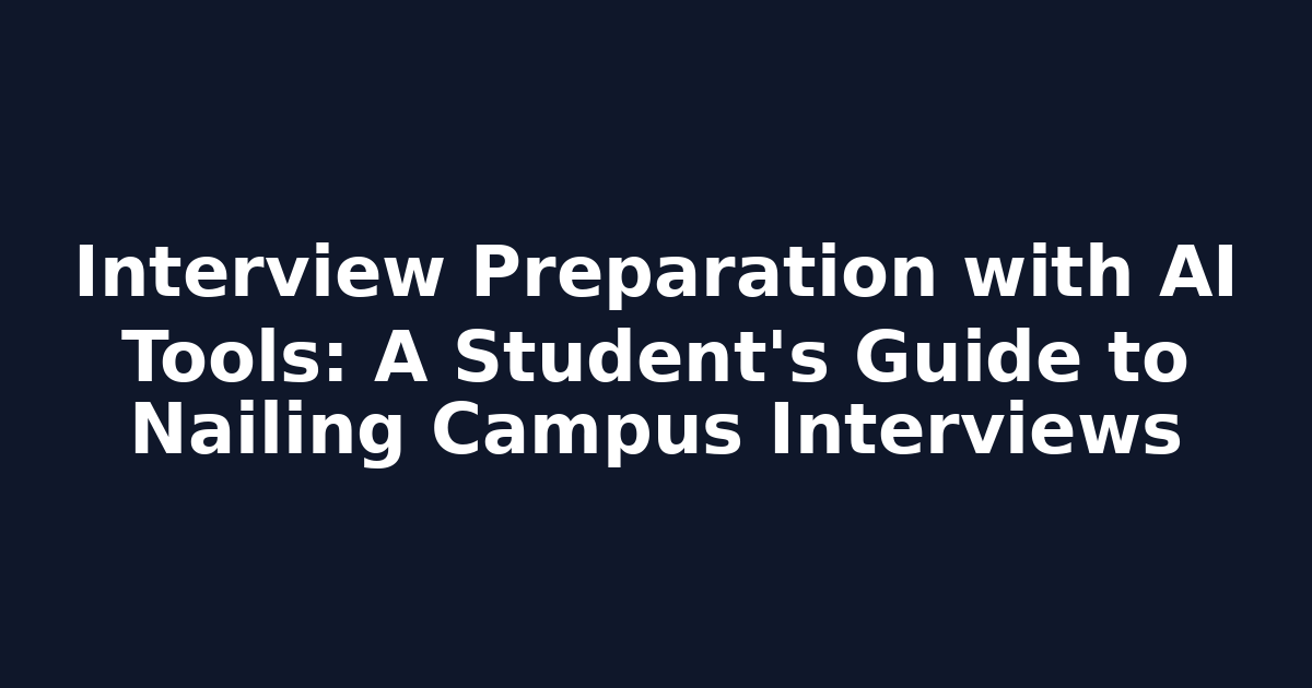 Interview Preparation with AI Tools: A Student's Guide to Nailing Campus Interviews