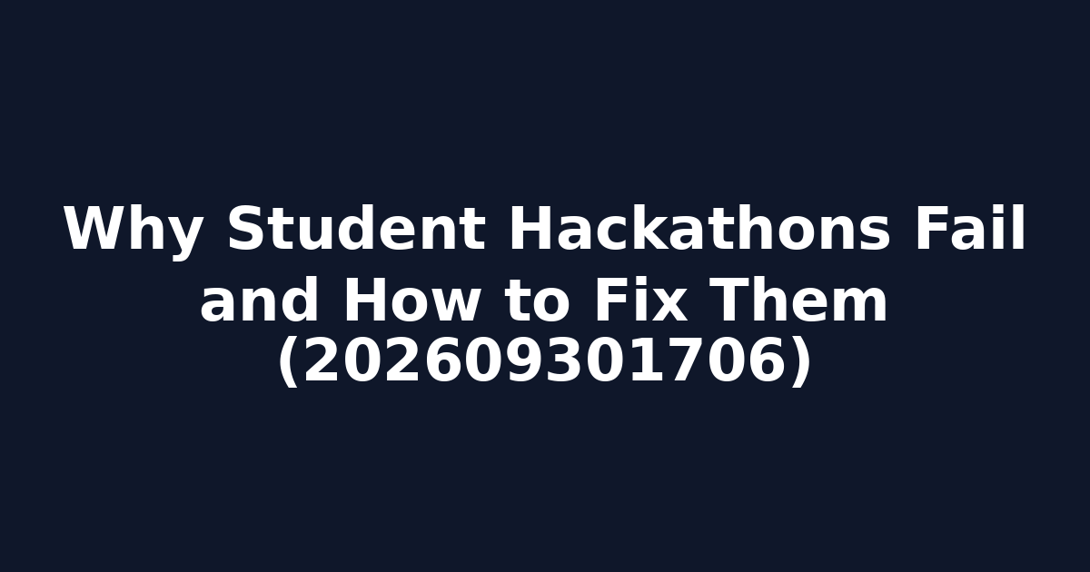 Why Student Hackathons Fail and How to Fix Them (202609301706)