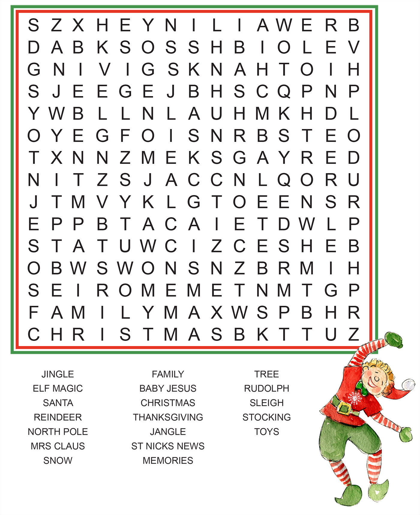 Word Search Elf Ideas from the Elf Magic Elves Word Search Elf Ideas from the Elf Magic Elves