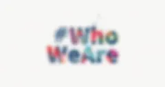 Multicolored hashtag phrase "Who We Are" for Asian Pacific Islander Heritage Month 