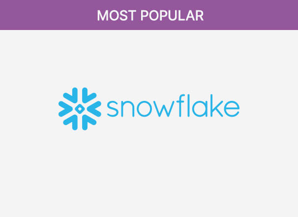 Snowflake logo appears below a banner labeled "MOST POPULAR".