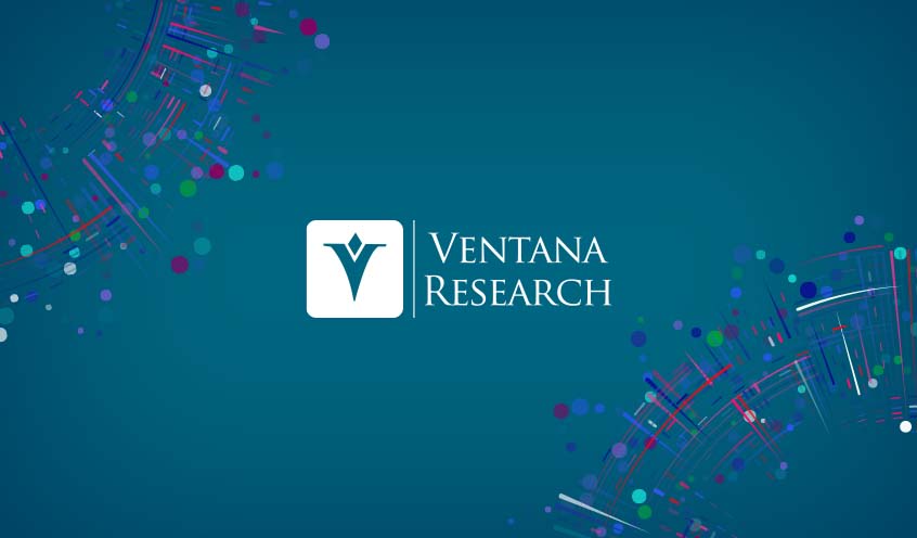 Ventana Research company logo overlayed on an abstract image of dots, lines, and circles