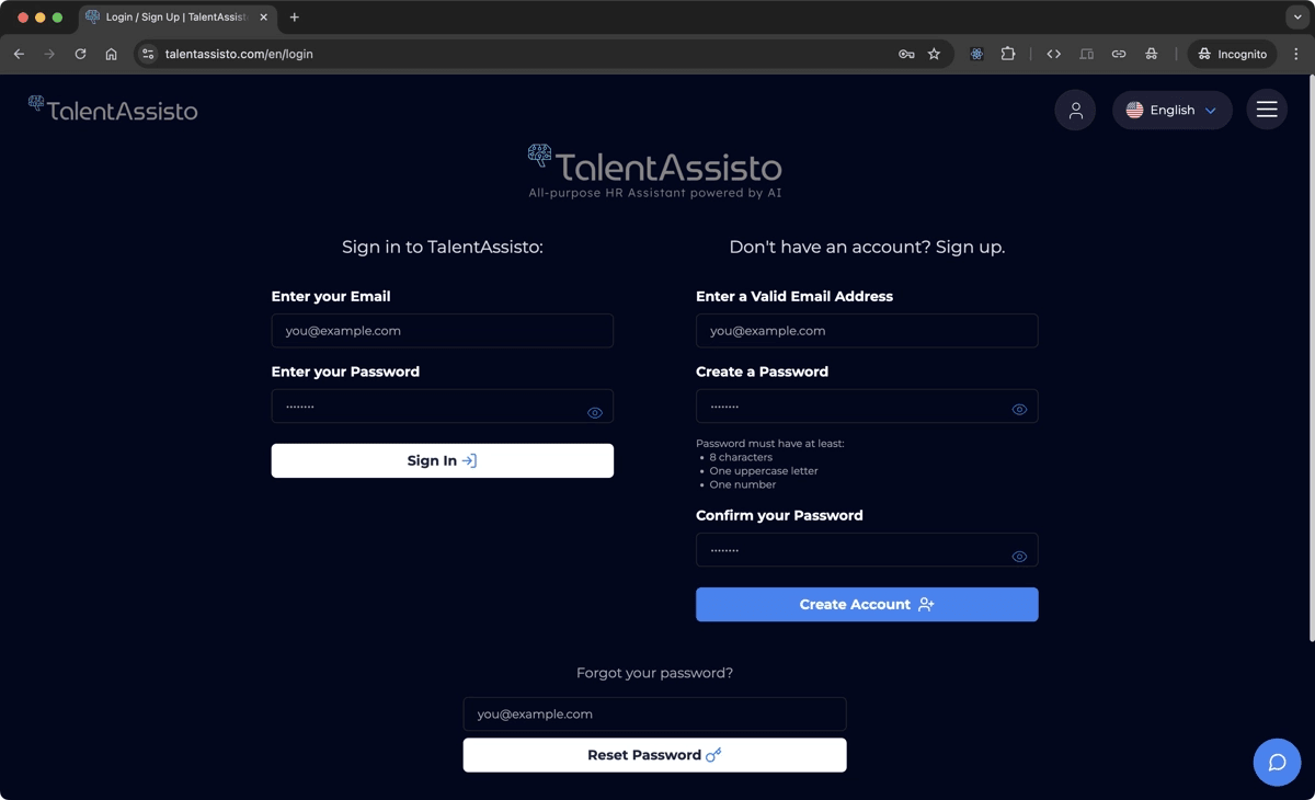 TalentAssisto | User Interface