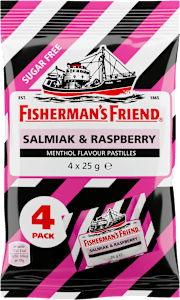 Fisherman's Friend Salmiak-Raspberry Pastilles Sugarfree 4-pack 100 g