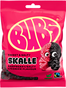 Bubs Raspberry Licorice Skalle 90 g