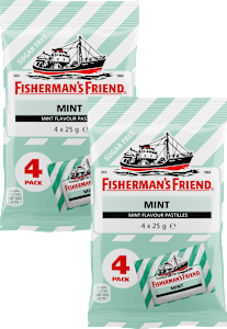 Fisherman's Friend Mint flavour Pastilles Sugarfree 4-pack 2x100 g