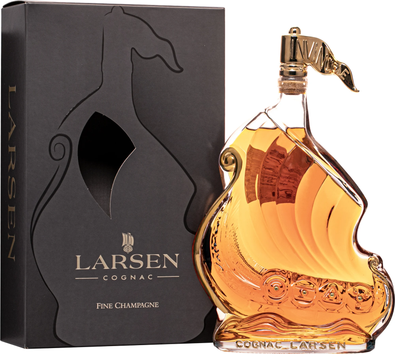 THE COGNAC OF THE VIKINGS LARSEN 船型ボトル ラーセン バイキングシップ ゴールド カービング コニャック