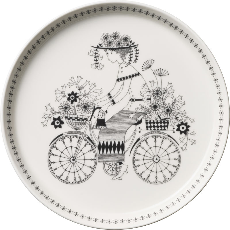 Arabia - Plate White and Black 19cm