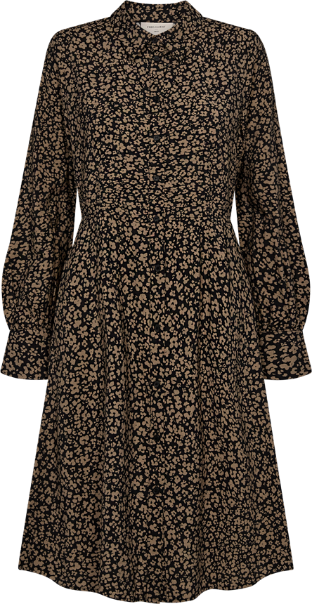 Freequent - Dress Black w. Desert Taupe S