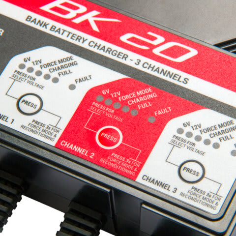 BS Battery BK20 Chargeur de batterie intelligent -6V/12V 3x2A