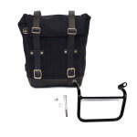 Bolsa lateral en piel dividida + marco izquierdo Triumph Scrambler 1200 XE & XC U002+1019SX