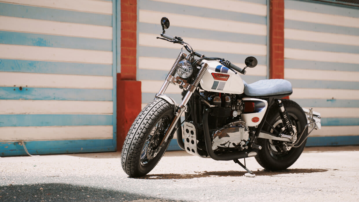 triumph bonneville t100 brat style tamarit california