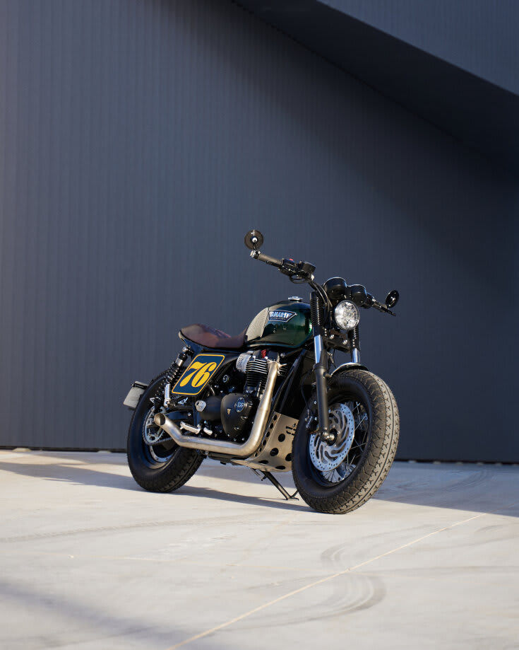 triumph bonneville t100 brat style tamarit doudbike