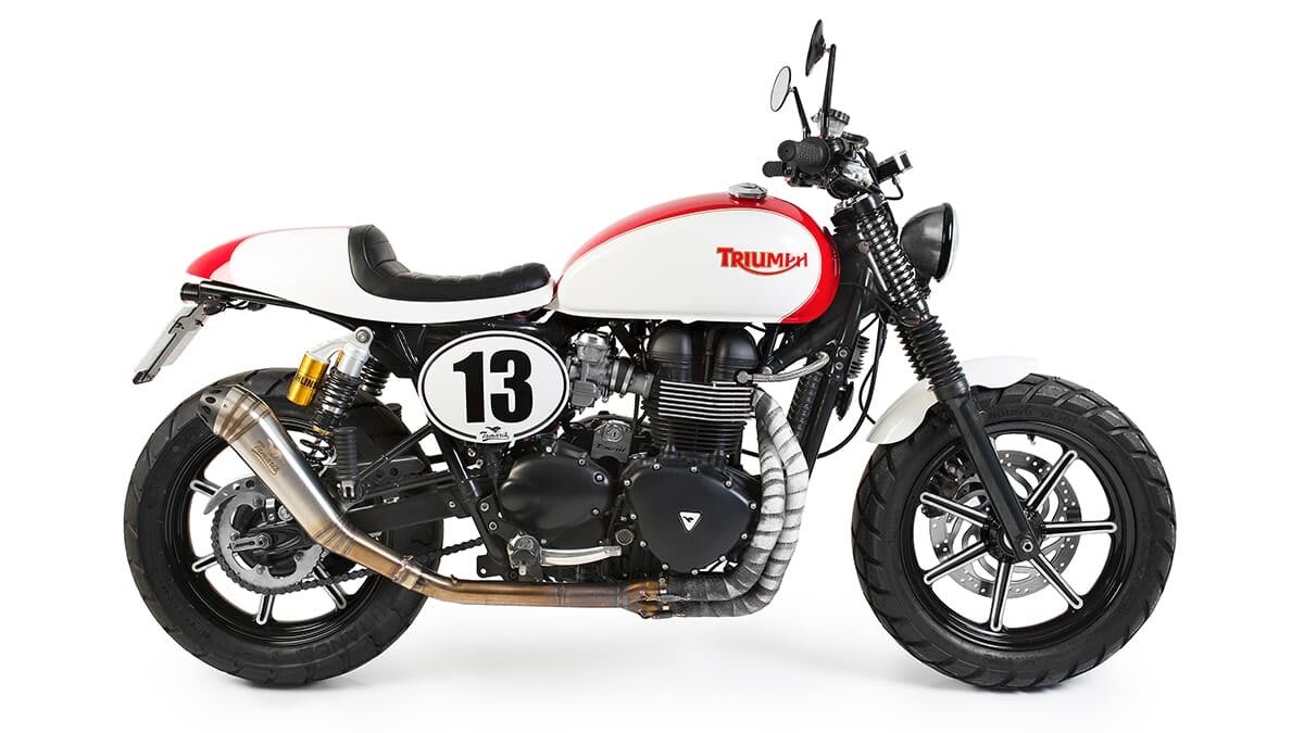 triumph bonneville t100 cafe racer tamarit rosso