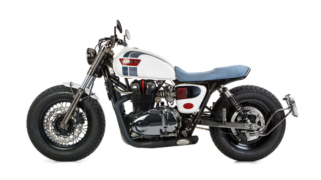 triumph bonneville t100 brat style tamarit california