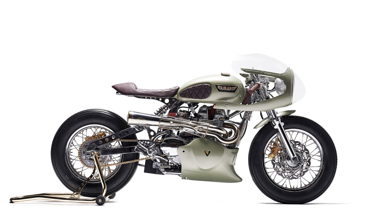triumph thruxton 900 cafe racer jade