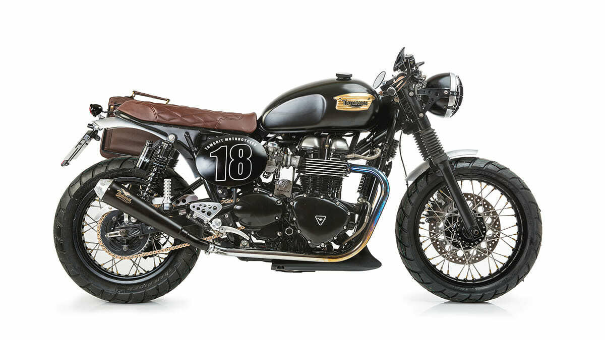 triumph thruxton 900 cafe racer tamarit titan