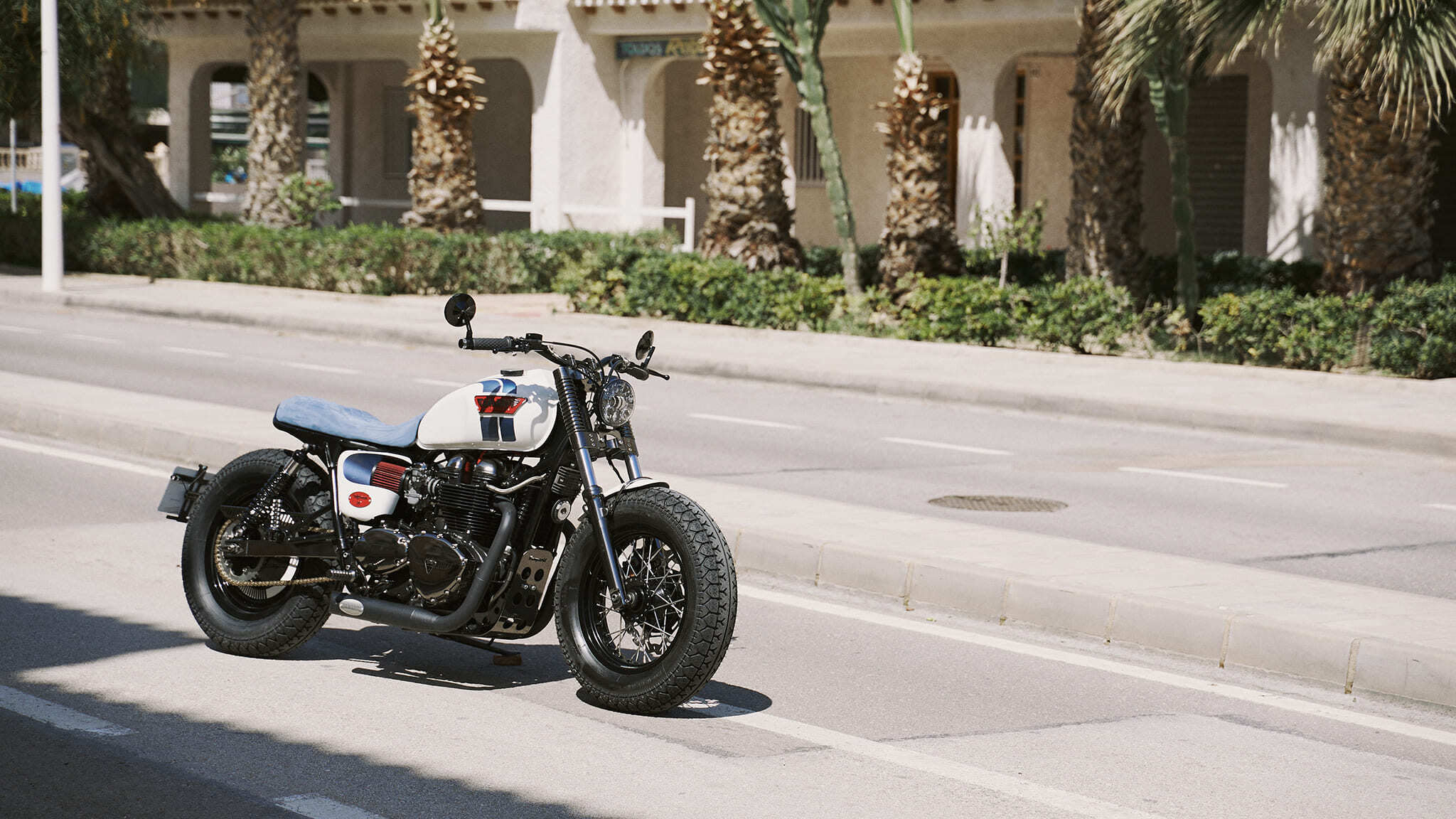 triumph bonneville t100 brat style tamarit california