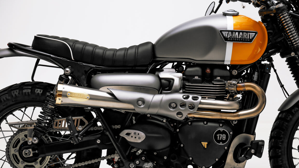 triumph thruxton 100r cafe racer tamarit missile