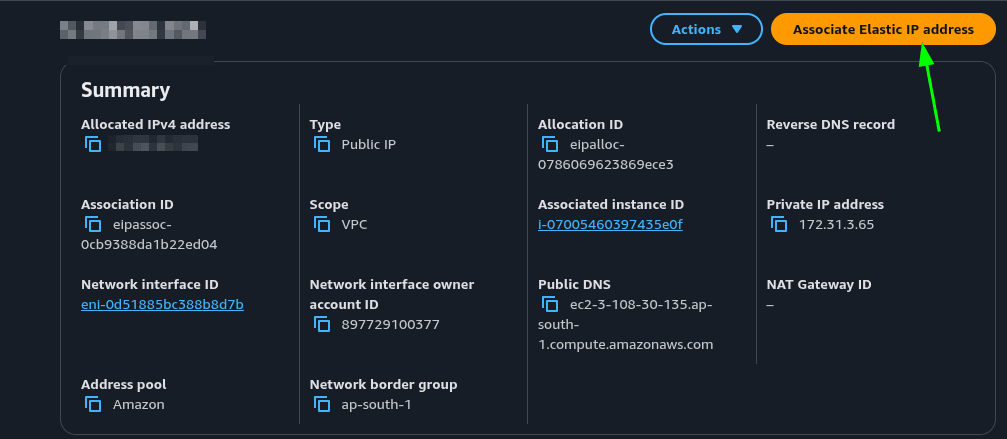 Associate Elastic IP