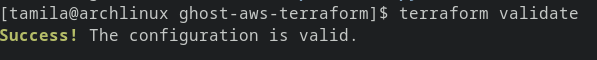 Terraform validate command