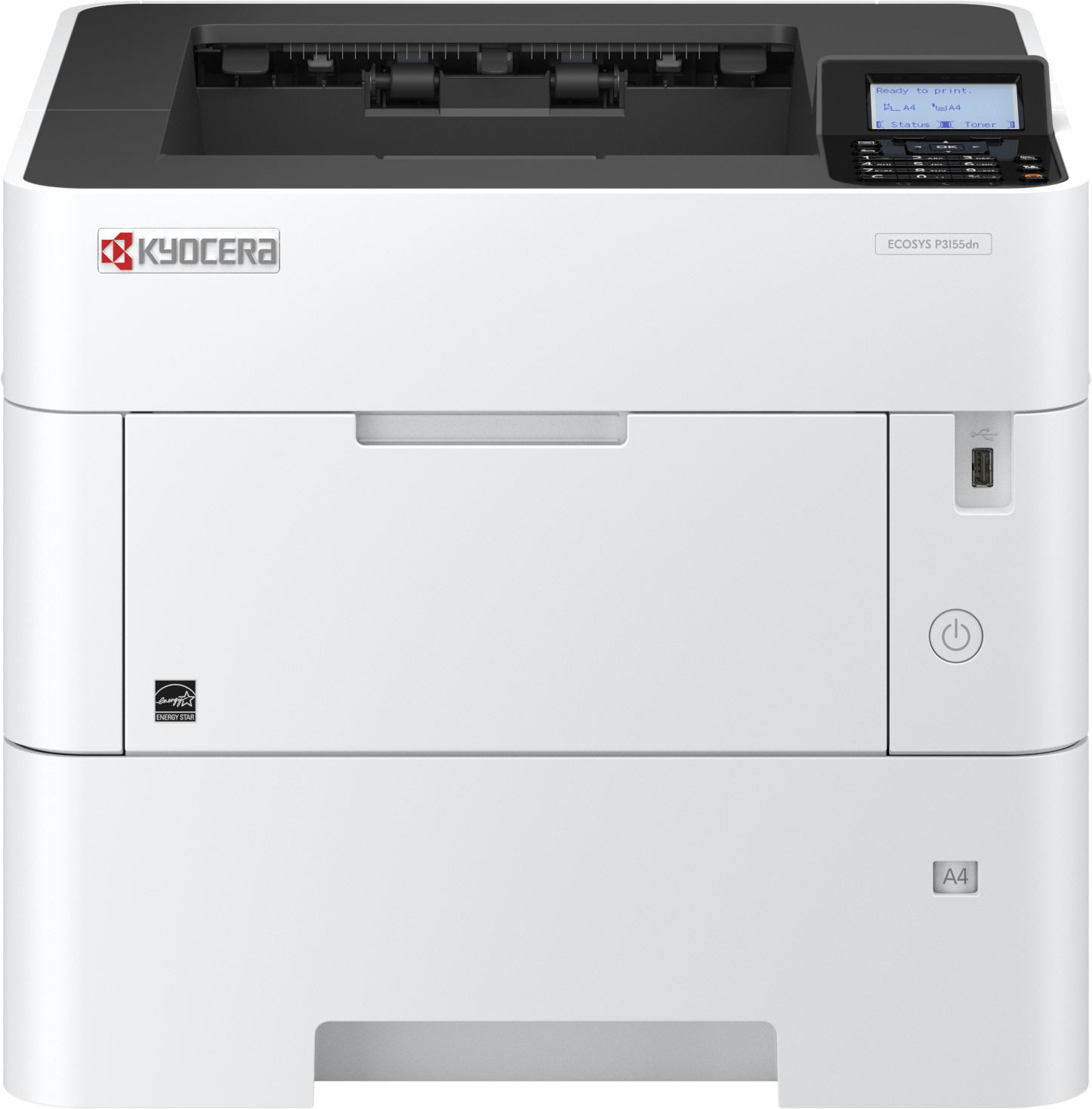 Kyocera OEM Kyocera Mita P3155DN (1102TR2US0) Printer, 57 ppm Monochrome, Print, Starter Toner, K=10K Yield